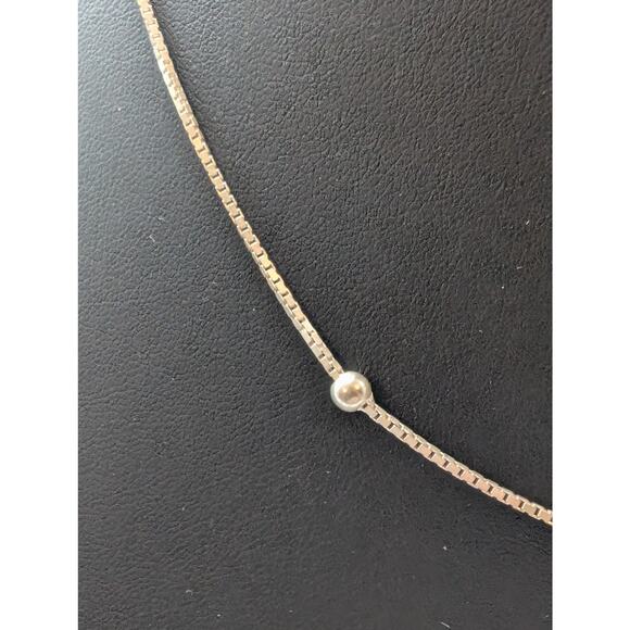 VTG 925 Sterling Box Chain Bead Ball Station 20" Necklace & 9" Bracelet Set - Picture 3 of 8